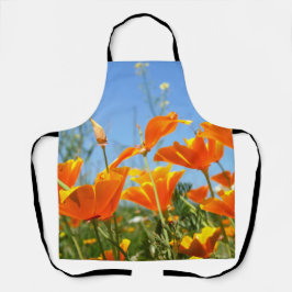 Delantal Zomers gevoel van wilde oranje bloemen.