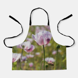 Delantal Zomers veld met  lila bloemen in bloei.