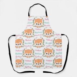 Delantal Zorrito Floral Bebé con Nombre Personalizado Patró