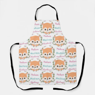 Delantal Zorrito Floral Bebé con Nombre Personalizado Patró