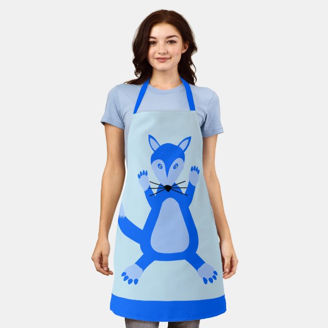 Delantal Zorro Bebé Niño Azul Adorable (Gastado)