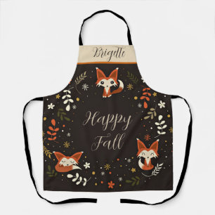 Delantal Zorros de Otoño con texto personalizable customiza