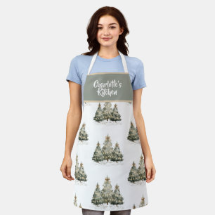 Delantales de Cocina con Árboles de Navidad Alegre
