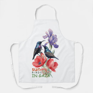 Delantales de cocina con arte floral de pájaros so