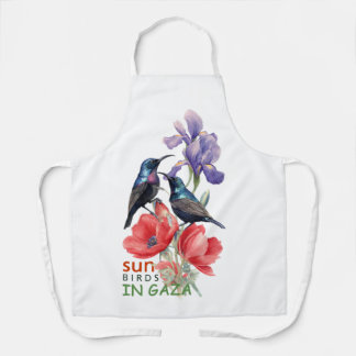 Delantales de cocina con arte floral de pájaros so