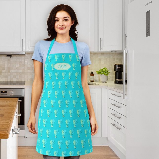 Delantales de Cocina Monogramados con Patrón de Ca (Subido por el creador)