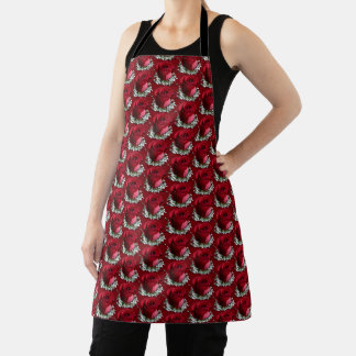 Delantales de rosas rojas Delantales personalizado