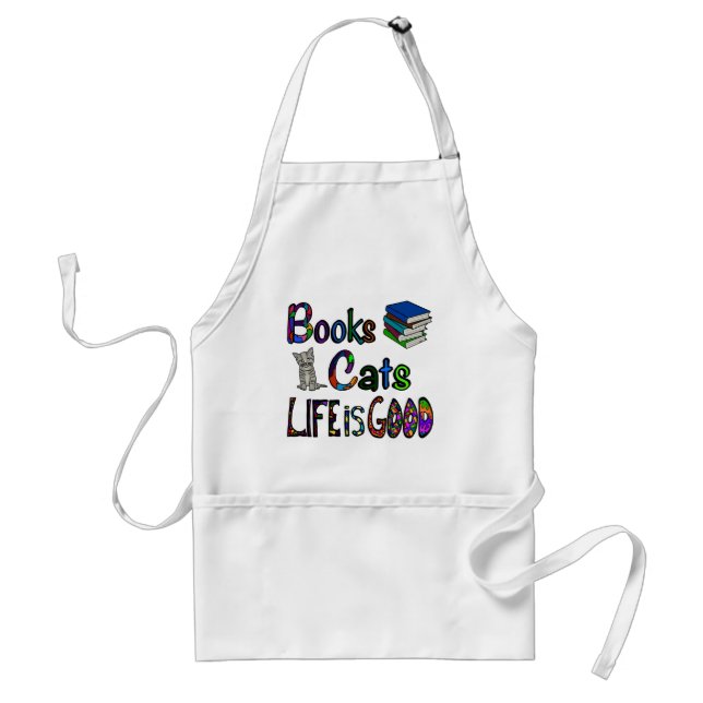 Delantales Libros Gatos La vida es buena (Frente)