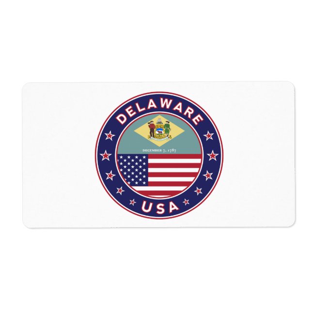 Delaware, camiseta de Delaware, pegatina de Delawa (Frente)