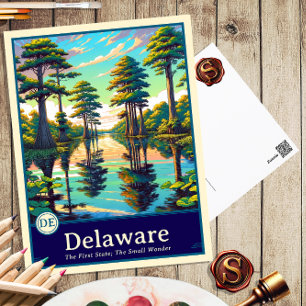 Delaware Postal de estilo anime con sombreado ce