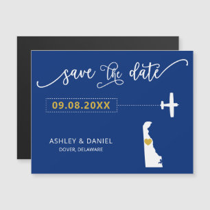 Delaware Wedding Guardar la tarjeta de fecha, mapa