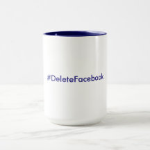 #DeleteFacebook 15 onzas. Taza (azules marinos y
