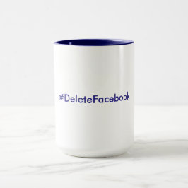 #DeleteFacebook 15 onzas. Taza (azules marinos y