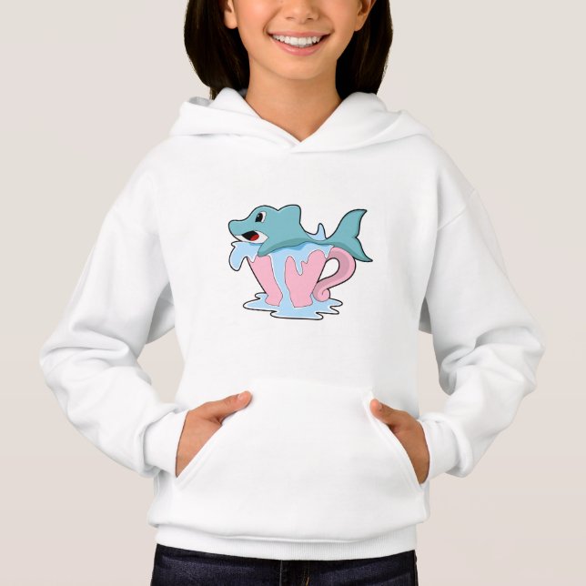 Delfín con una copa de agua. PNG (Anverso)
