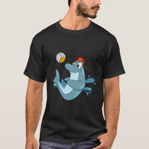 Delfín Cute Juega Voleibol De Polo De Agua