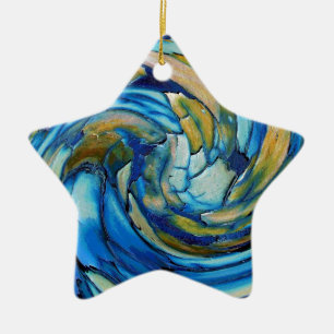 Delfín dorado azul N frente a ornamento águila