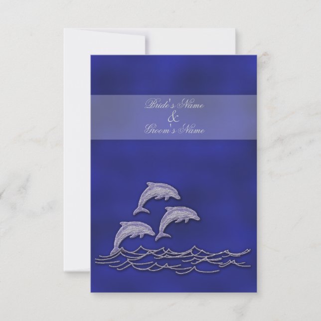 Delfín elegante de bodas de playa RSVP (Anverso)