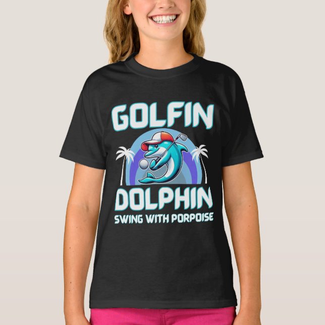 Delfín jugando camisa de golf | Regalo para papá (Anverso)