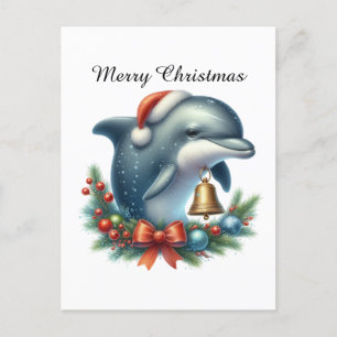 Delfín personalizable festivo Feliz Navidad