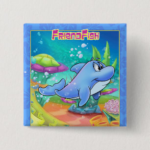 delfín personalizado lindo en un botón