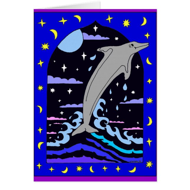 Delfín "salto para tarjeta de las estrellas" (Frente)