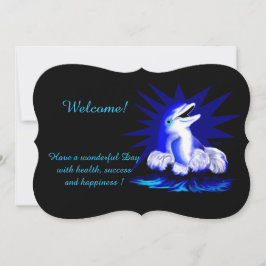 Delfín sonriente, agrega tu invitación de texto