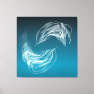 Delfines abstractos en lienzo envuelto en juego