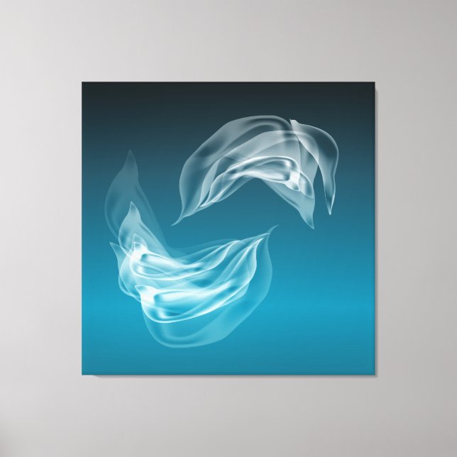 Delfines abstractos en lienzo envuelto en juego (Anverso)
