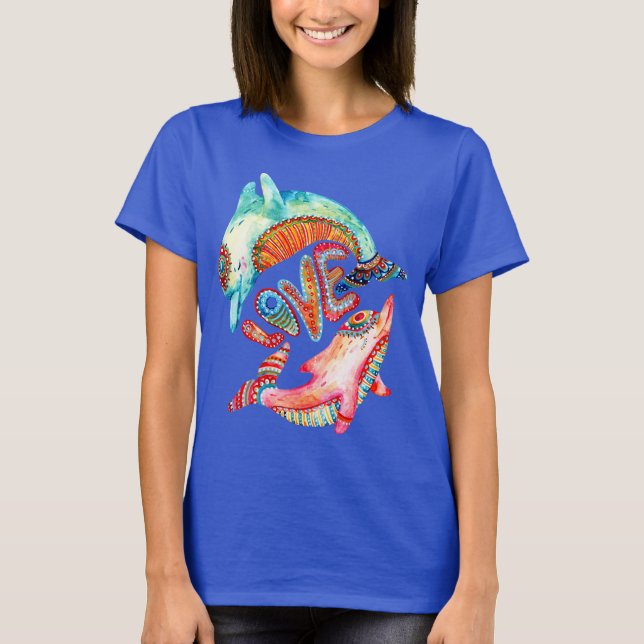 Delfines - Azul camiseta (Anverso)