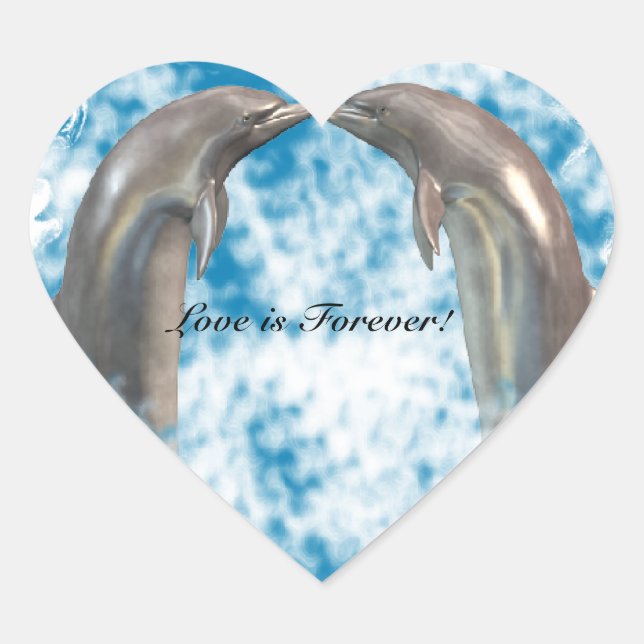 Delfines besando Pegatinas (Anverso)