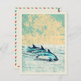 Delfines en la postal del océano Atlántico