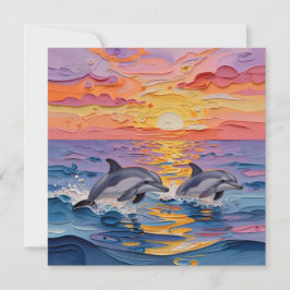 Delfines Impasto y olas del océano