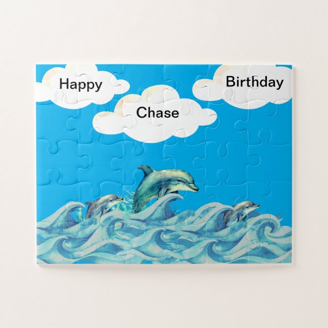 Delfines jugando Jigsaw Puzzle (Horizontal)