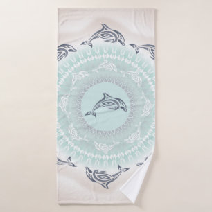 Delfines Mandala Pale Blue Taupe