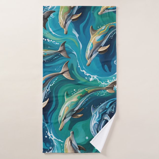 Delfines nadan  (Toalla de baño)
