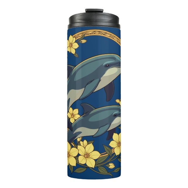 Delfines Nariz de Botella Con Flores de Jazmín Ama (Anverso)