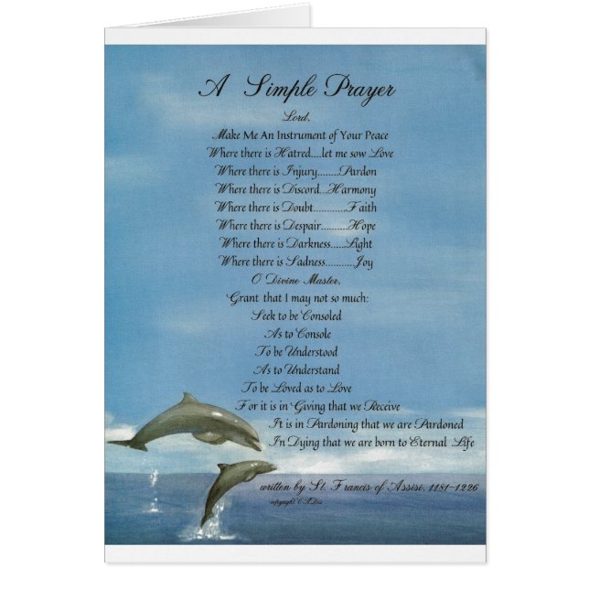 delfines=pope francis=st. francis SIMPLE PRAYER (Frente)