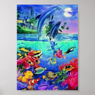 Delfines Posters originales de obras de arte de ac