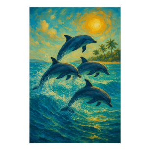 Delfines tropicales - Poster oceánico
