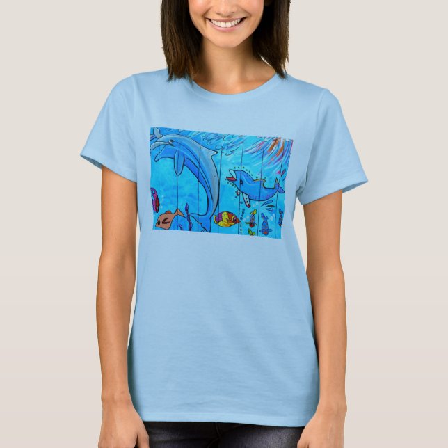 delfines y camisetas de peces tropicales (Anverso)