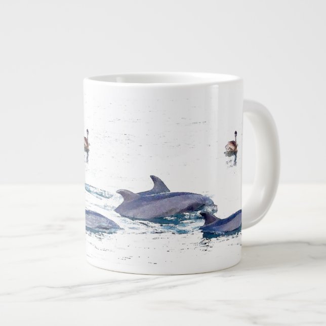 Delfínes y taza del jumbo del pelícano (Derecha)