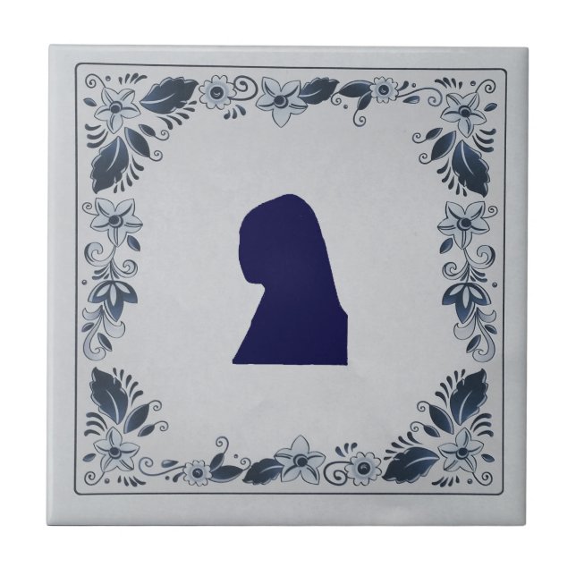 Delft Chica de azulejos azules con Pearl Earring (Frente)