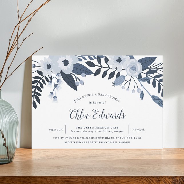 Delft Floral | Invitación de Baby Shower (Subido por el creador)