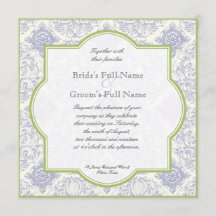 Delft Toile azul Quatrefoil - invitación de la