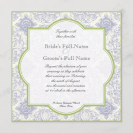 Delft Toile azul Quatrefoil - invitación de la