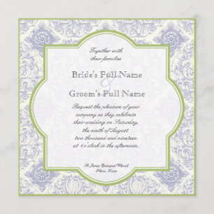 Delft Toile azul Quatrefoil - invitación de la