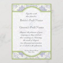 Delft Toile azul Quatrefoil - invitación de la