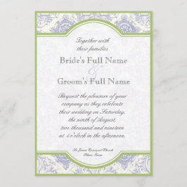 Delft Toile azul Quatrefoil - invitación de la