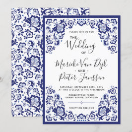 Delfts Blauw | Invitación a la boda holandesa azul