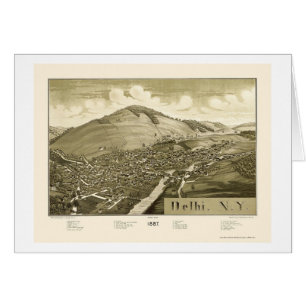 Delhi, mapa panorámico de NY - 1887